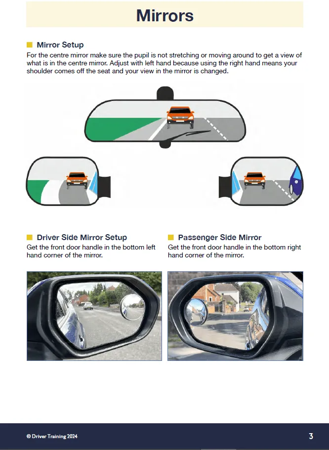 A4 Driving Instructor Reference Points Guide