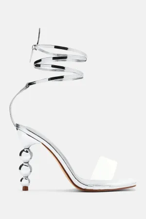 Amozae-All That Spice Wrap Up Heeled Sandals - Silver