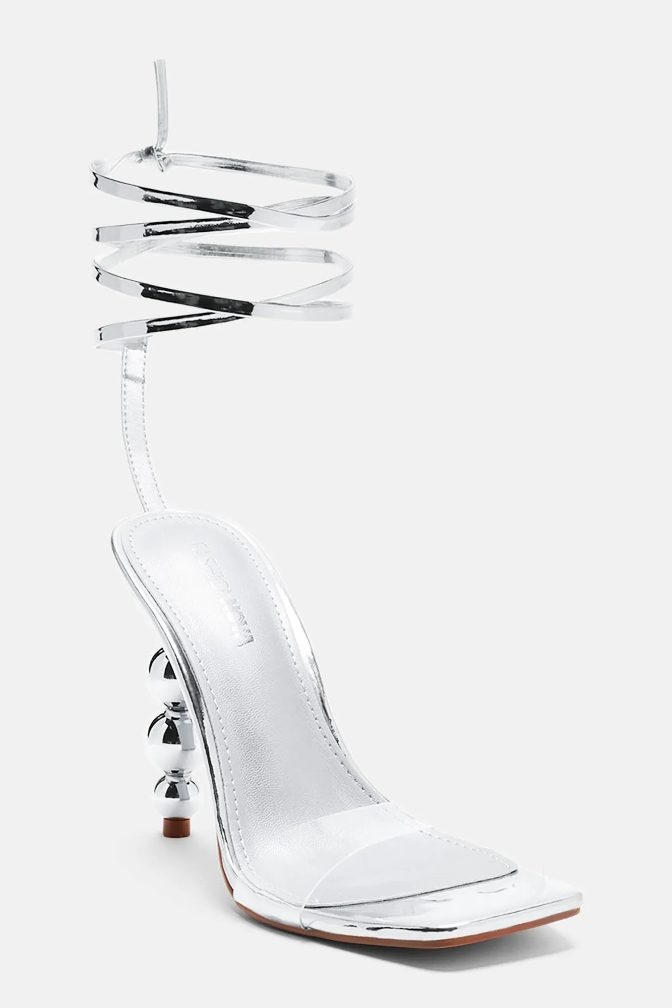 Amozae-All That Spice Wrap Up Heeled Sandals - Silver