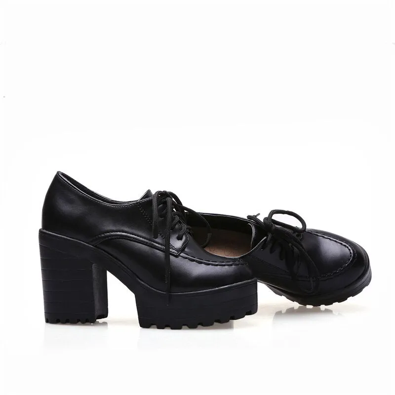 Amozae Classic Lace-up Ankle Boots For Women Red White Short Boots Women Euro Style Women's Shoes Autumn Spring Punk High Heels Shoes