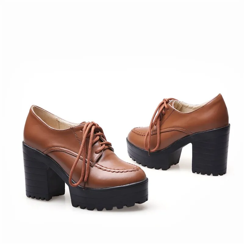 Amozae Classic Lace-up Ankle Boots For Women Red White Short Boots Women Euro Style Women's Shoes Autumn Spring Punk High Heels Shoes