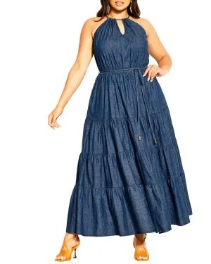 Ashlyn Tiered Maxi Dress | Dark Denim
