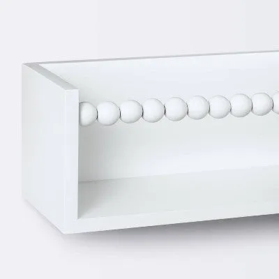 Beaded Decorative Wall Shelf - White - Cloud Island