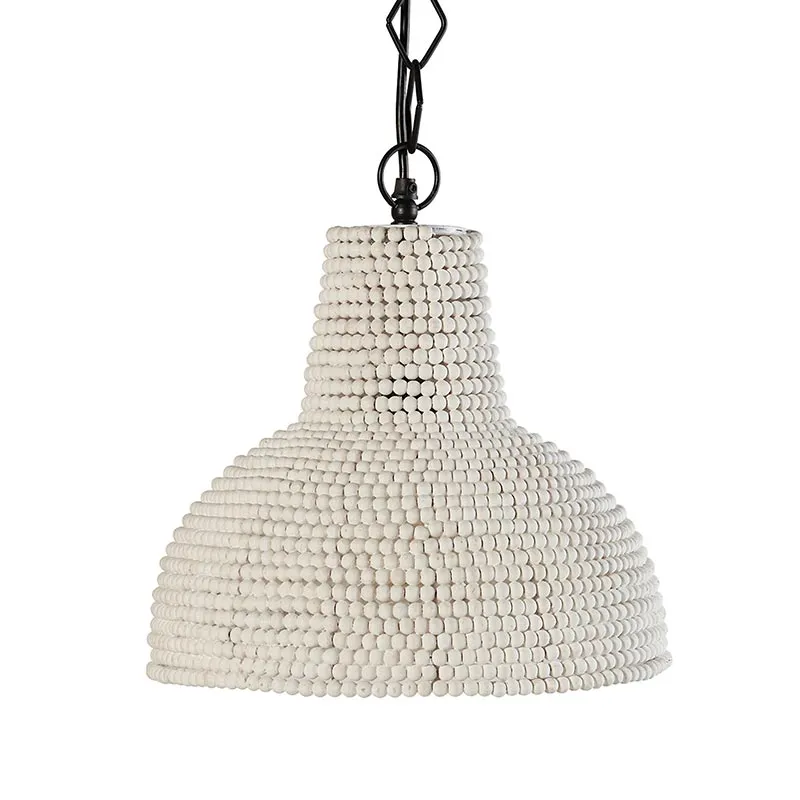 Beaded Hanging Lamp White