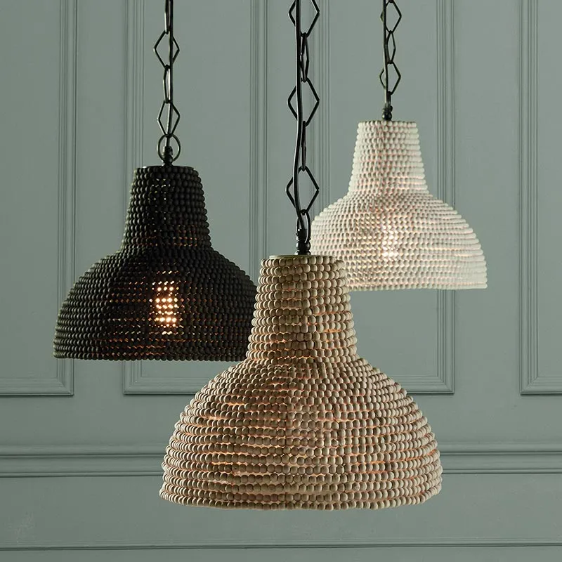 Beaded Hanging Lamp White
