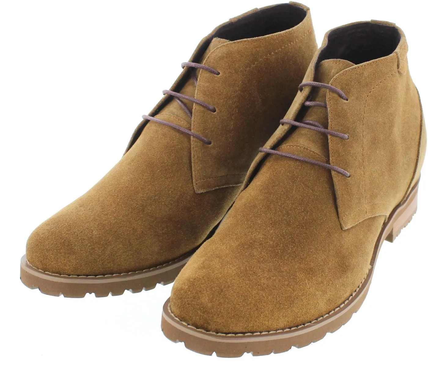 CALTO Brown Nubuck Leather Dress Boots - Three Inches - T65561