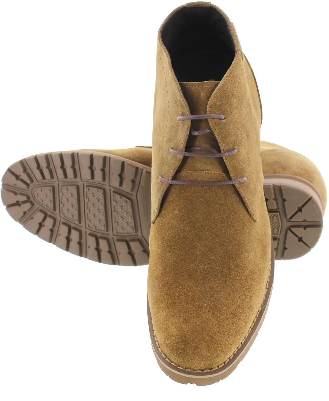 CALTO Brown Nubuck Leather Dress Boots - Three Inches - T65561