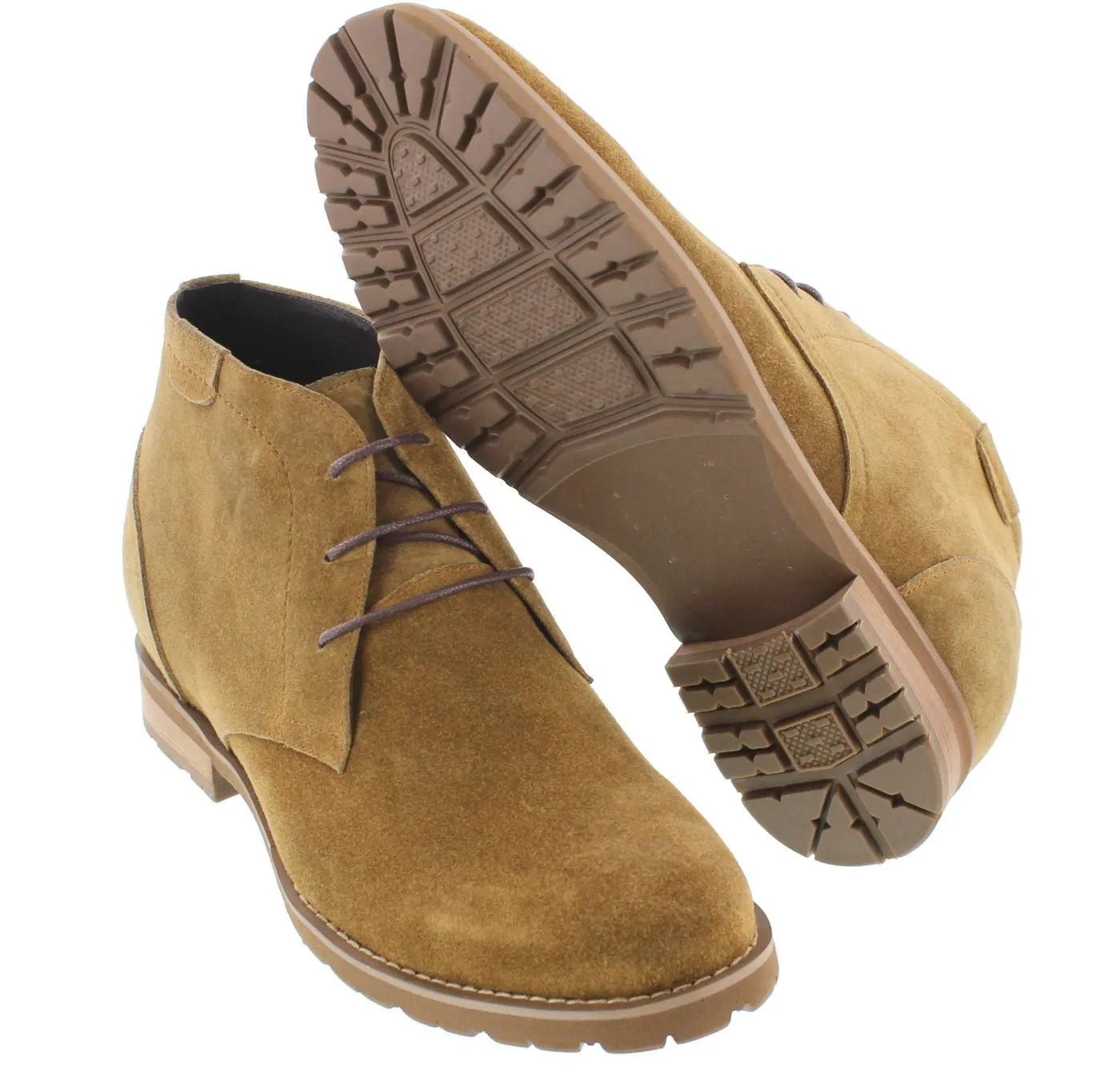 CALTO Brown Nubuck Leather Dress Boots - Three Inches - T65561