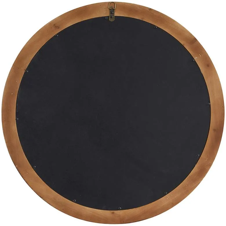Distressed Beaded Round Wall Mirror