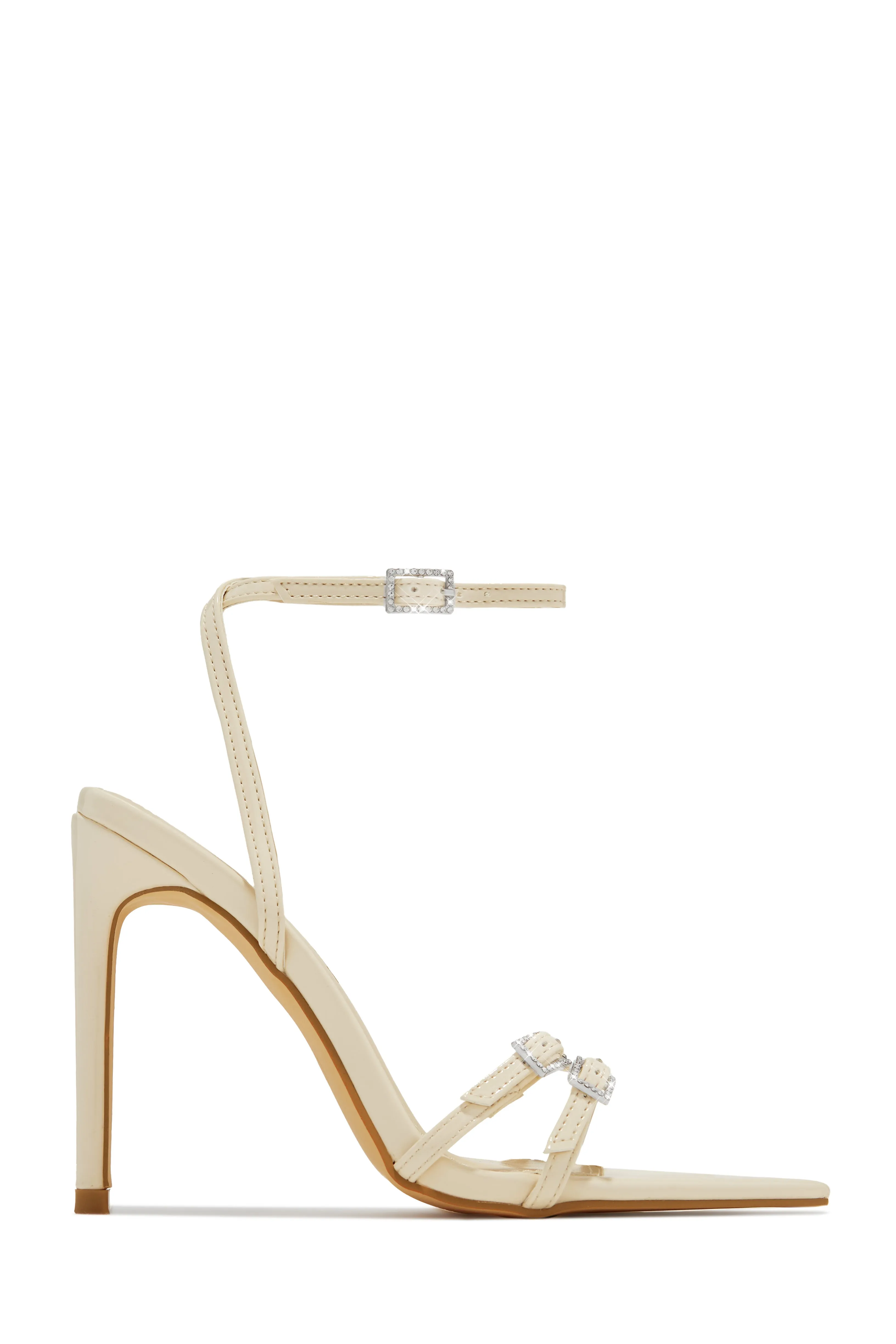 Glamorous Party Embellished High Heels - Bone