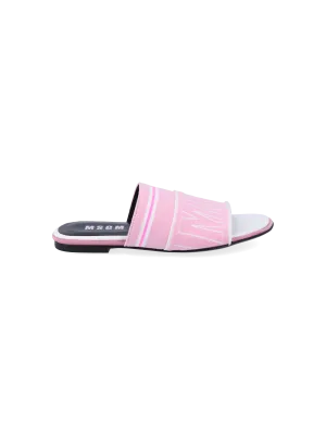 logo-print knitted slides