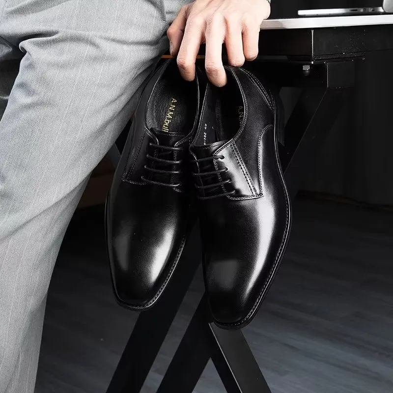 LuxeSmooth Exquisite Pattern Derbies Dress Shoes