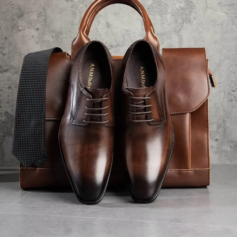 LuxeSmooth Exquisite Pattern Derbies Dress Shoes