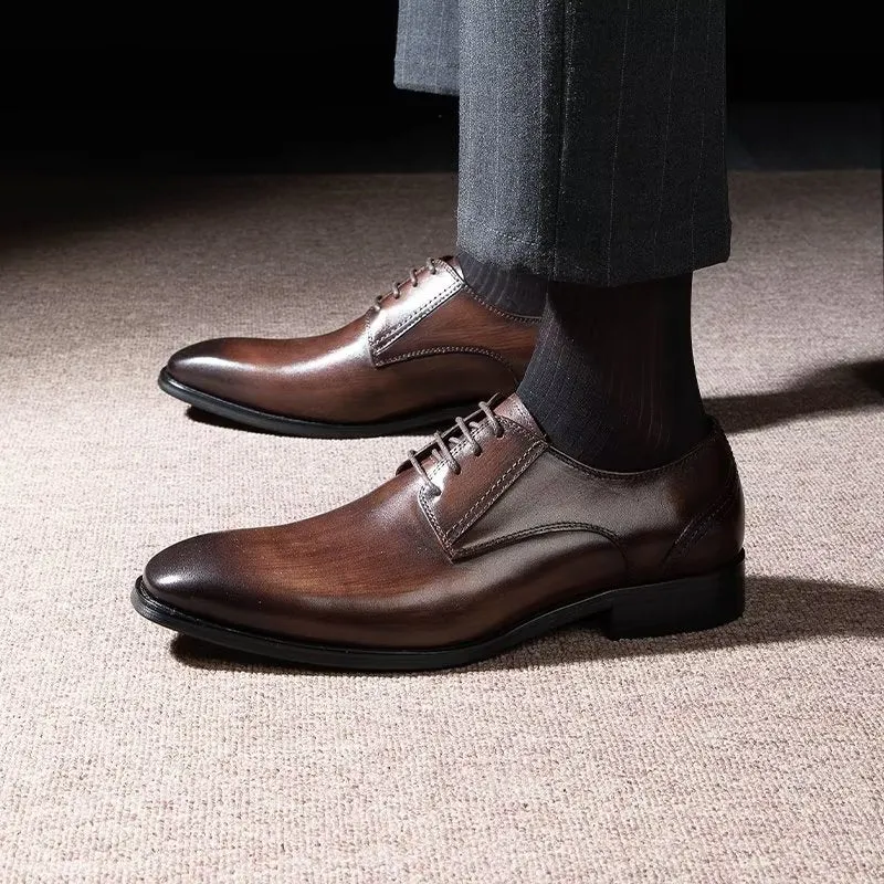 LuxeSmooth Exquisite Pattern Derbies Dress Shoes