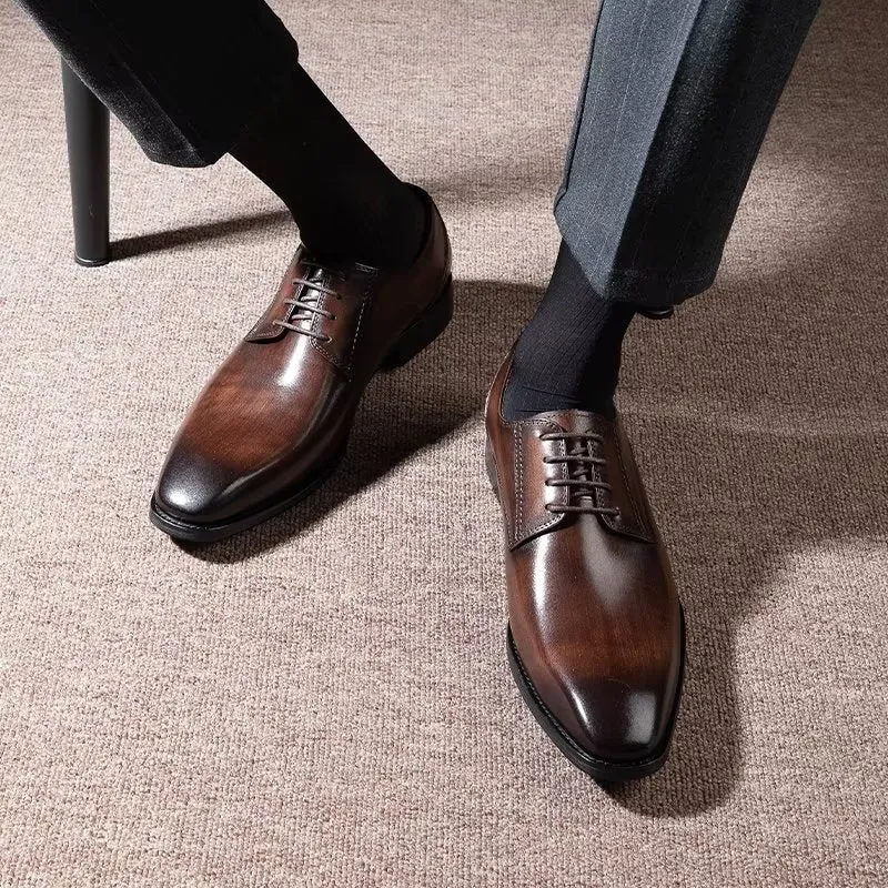 LuxeSmooth Exquisite Pattern Derbies Dress Shoes