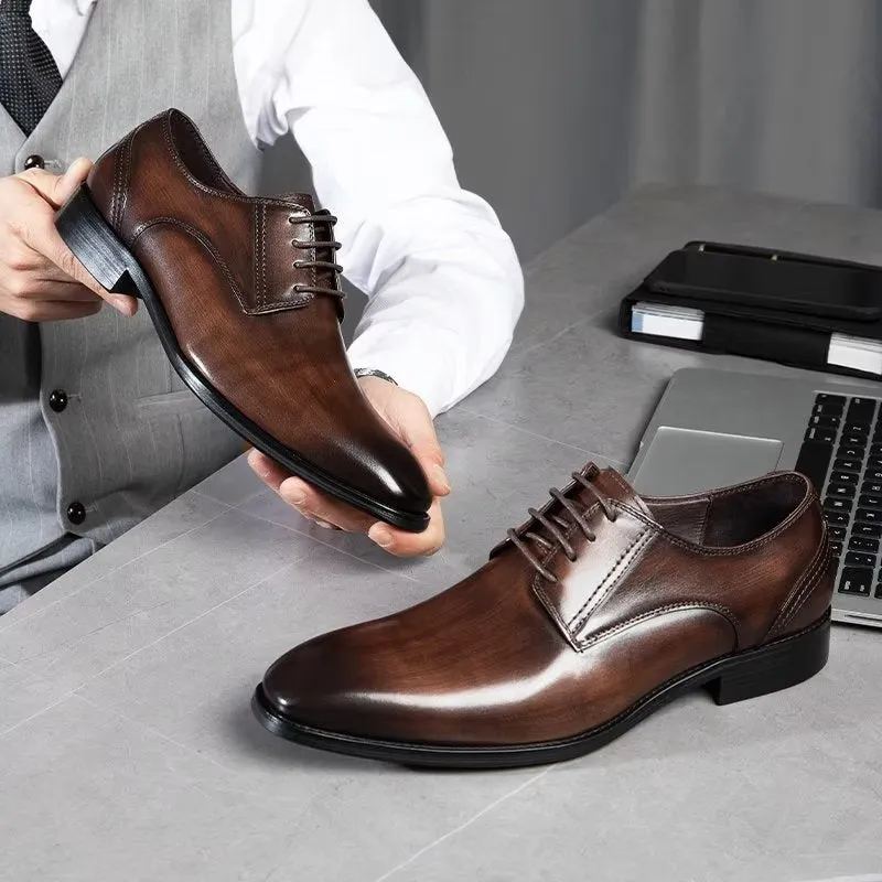 LuxeSmooth Exquisite Pattern Derbies Dress Shoes