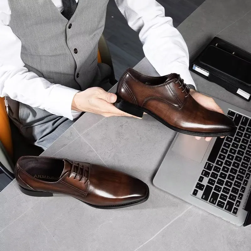 LuxeSmooth Exquisite Pattern Derbies Dress Shoes