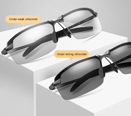 Men Intelligent Smart Photochromic Polarised Chameleon Night Vision Driving Glasses