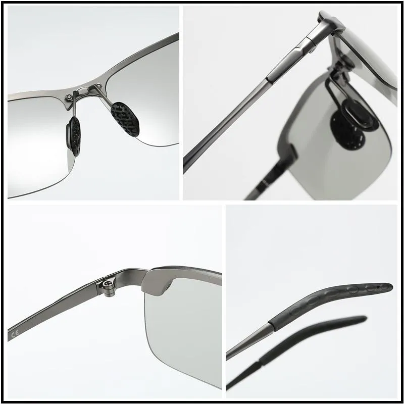 Men Intelligent Smart Photochromic Polarised Chameleon Night Vision Driving Glasses
