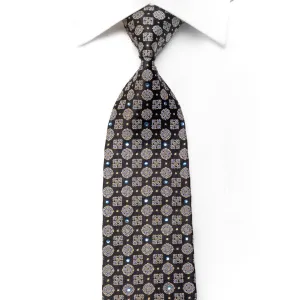 Men's Rhinestone Necktie Cartouche On Black With Gold Sparkles