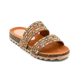 Mexican Leather Sandals with colorful beaded for Women - Model 984 (8)