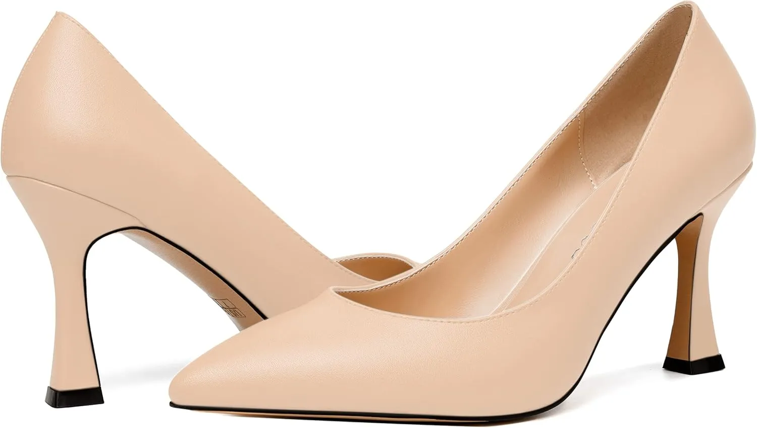 MODENCOCO Womens Slip On Elegant Matte Pointed Toe Sexy Party Stiletto High Heel Pumps Dress Shoes 3.5 Inch