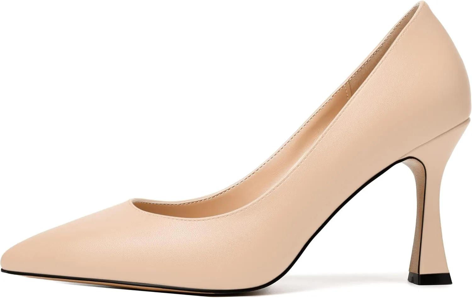 MODENCOCO Womens Slip On Elegant Matte Pointed Toe Sexy Party Stiletto High Heel Pumps Dress Shoes 3.5 Inch