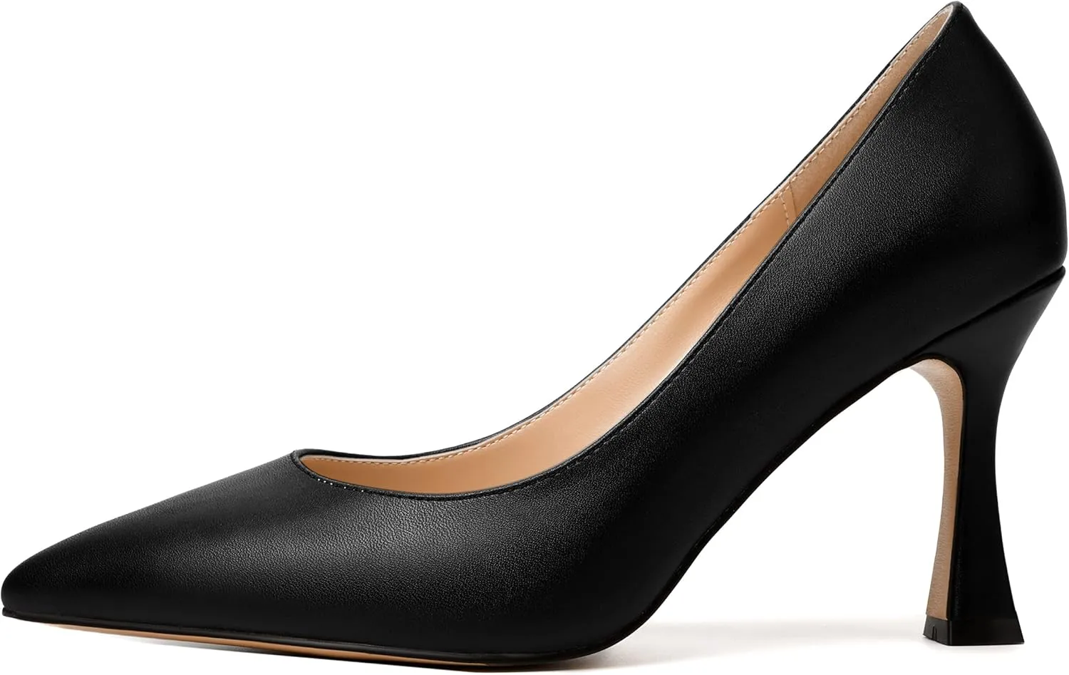 MODENCOCO Womens Slip On Elegant Matte Pointed Toe Sexy Party Stiletto High Heel Pumps Dress Shoes 3.5 Inch