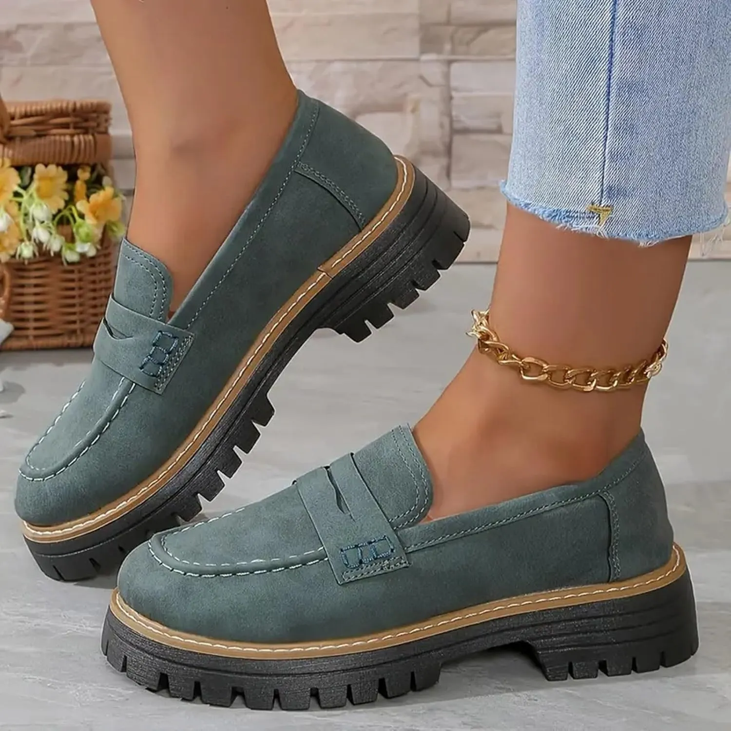 Orthoture-Orthopedic Platform Loafers Casual Dress Work Loafers Comfortable Women's Lightweight Loafers Slip-On Walking Shoes