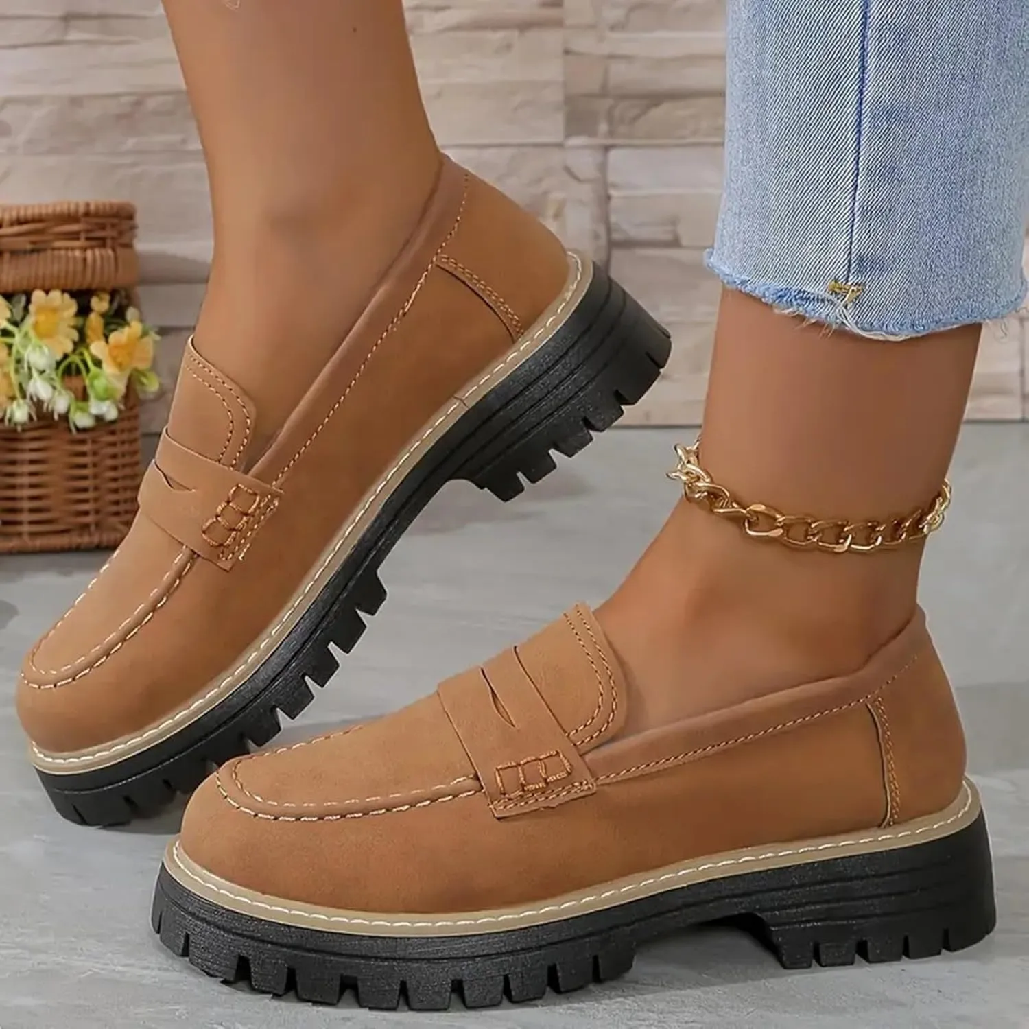 Orthoture-Orthopedic Platform Loafers Comfortable and Slip Resistant Loafers with Breathable Arch Support Wide fit Perfect for Walking