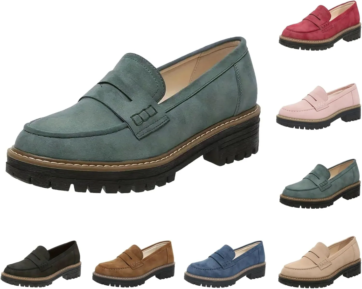 Orthoture-Orthopedic Platform Loafers Comfortable Lightweight Leather Loafers Slip-On Walking Shoes Cute Casual Dress Shoes