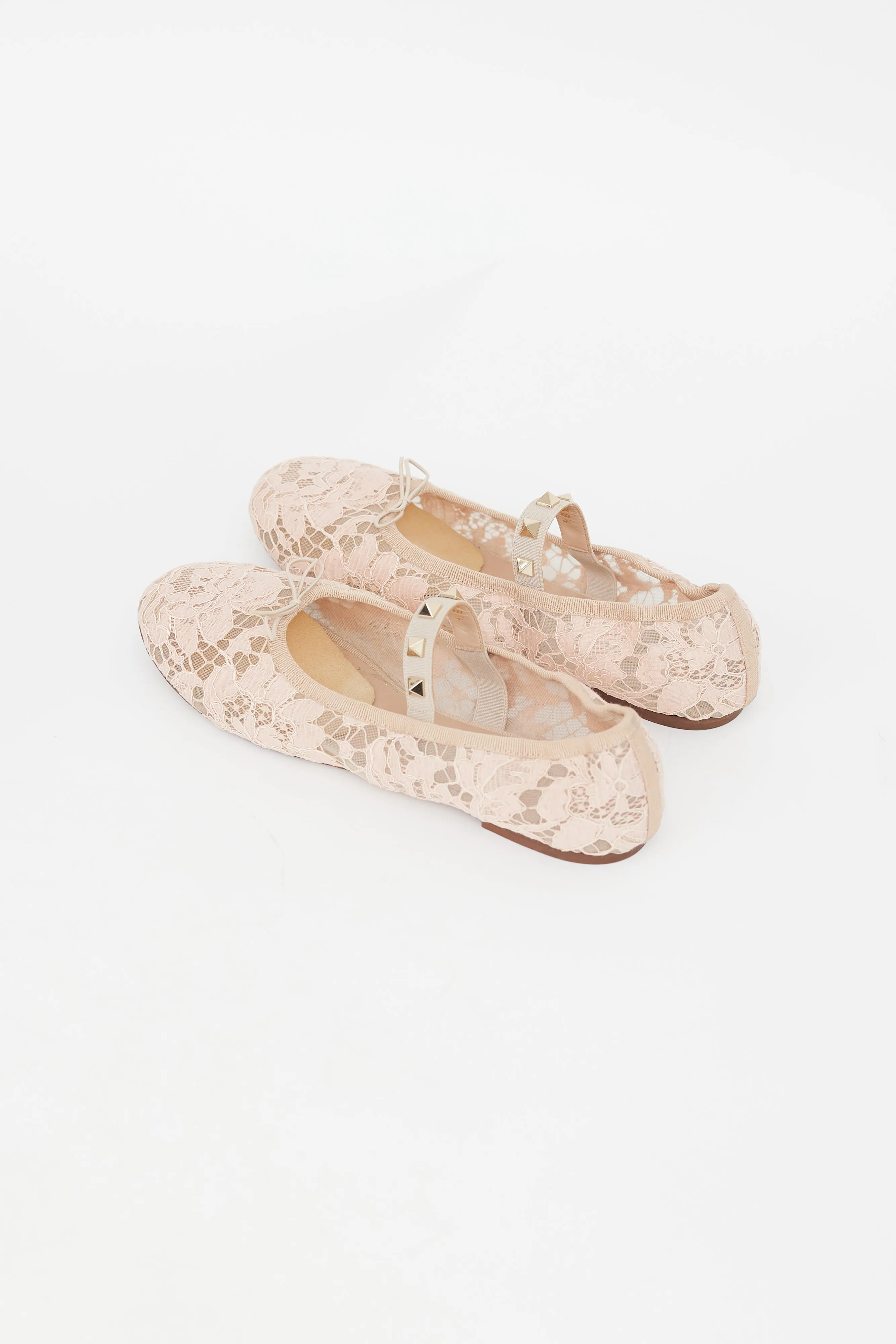 Pink Lace & Rockstud Mary Jane Flat