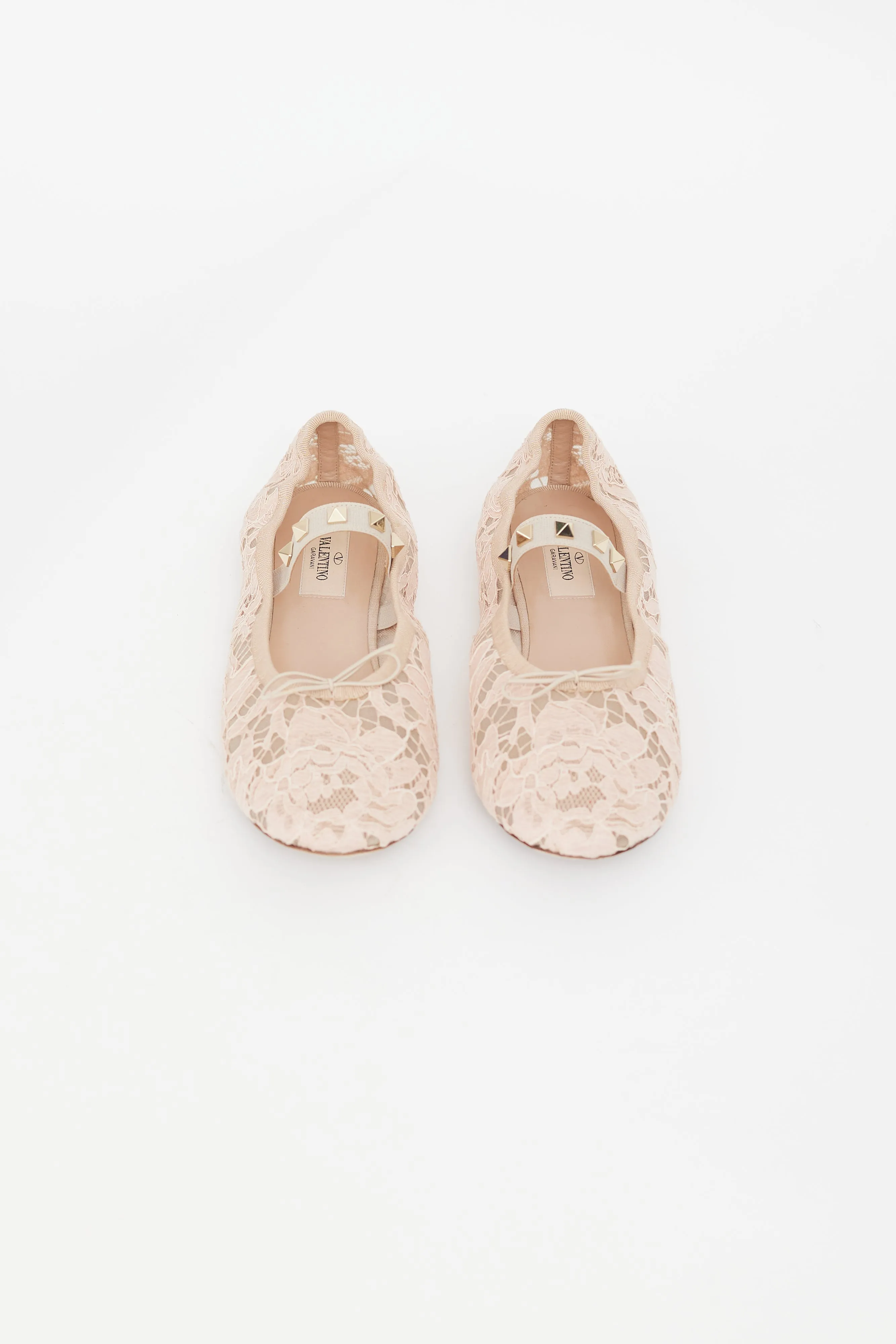 Pink Lace & Rockstud Mary Jane Flat
