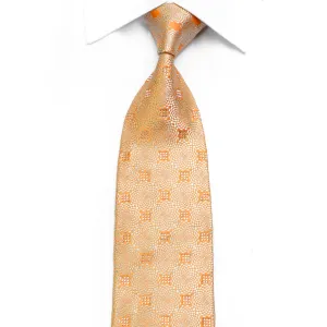 Renoma Rhinestone Silk Tie Geometric On Peach