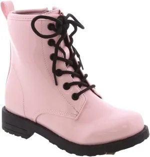 TOP Moda Girls Ankle Boot Side Zipper Lace Up Boots Combat Boots