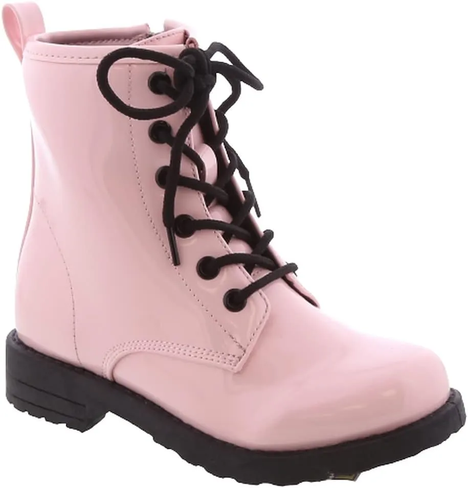 TOP Moda Girls Ankle Boot Side Zipper Lace Up Boots Combat Boots