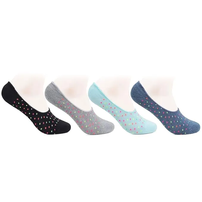 Women Multicolored Cotton Loafer Socks- Pack of 4