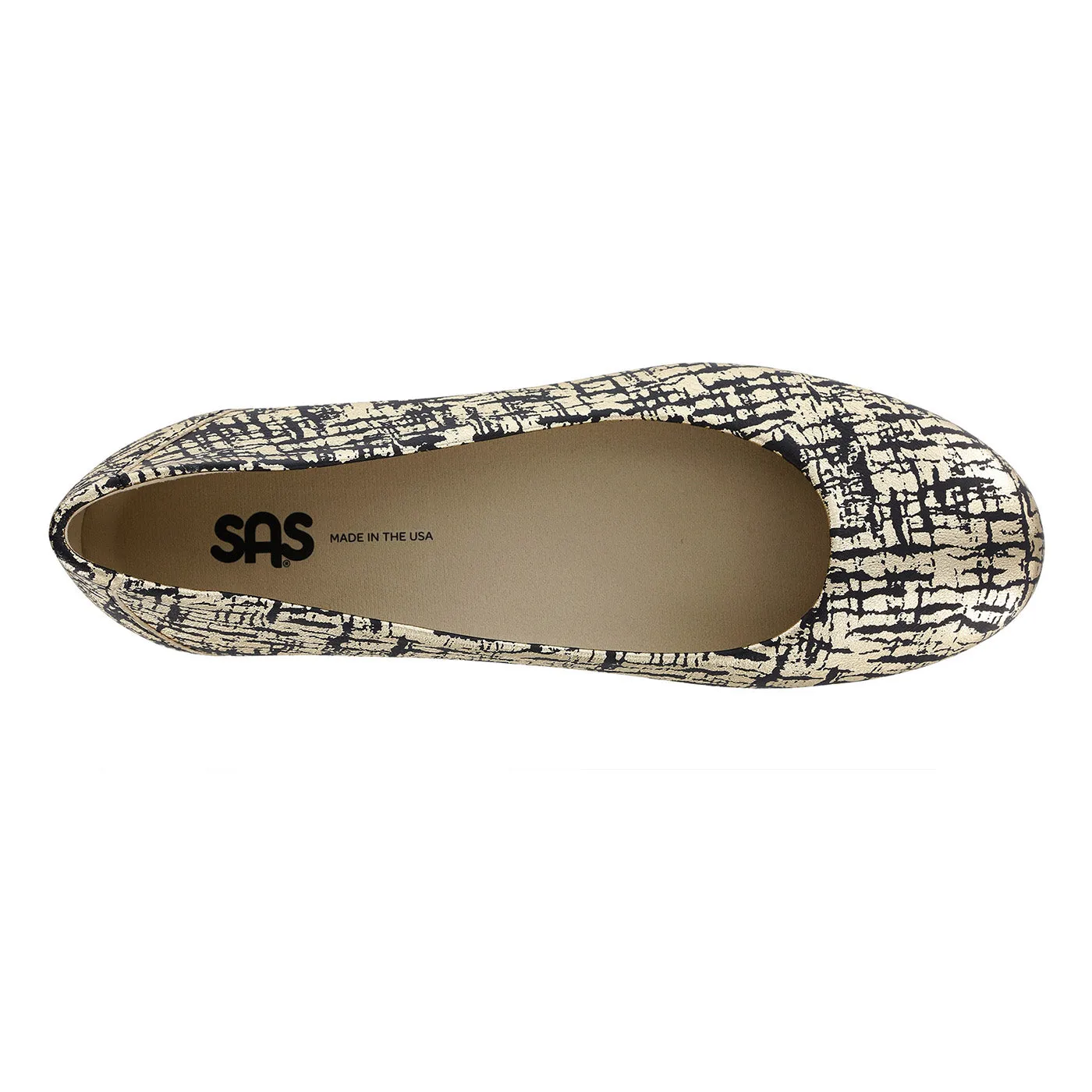 Women's Scenic Ballet Flat Black Gold