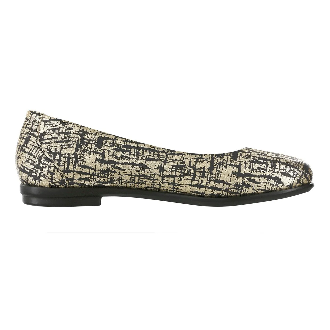 Women's Scenic Ballet Flat Black Gold