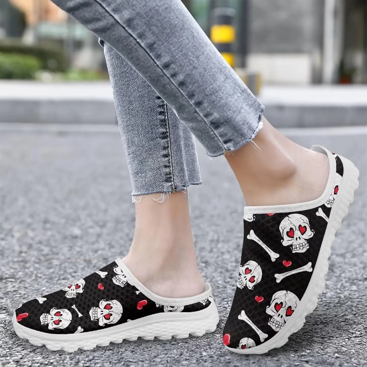 Women's Summer Mesh Non Slip Shoes Breathe Lightweight Slippers Soft Work Comfort Walking Athletic Shoe